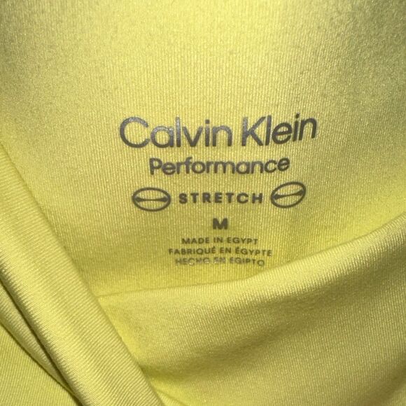 Calvin Klein Performance Medium Stretch Pale Fluorescent Yellow Leggings - Picture 4 of 5